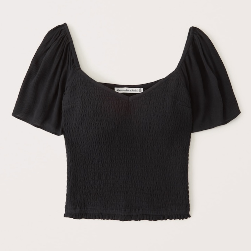 Abercrombie Smocked Flutter Sleeve Top